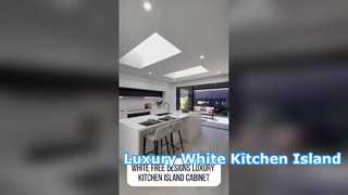 Weißer Luxus-Kücheninselschrank im freien Design