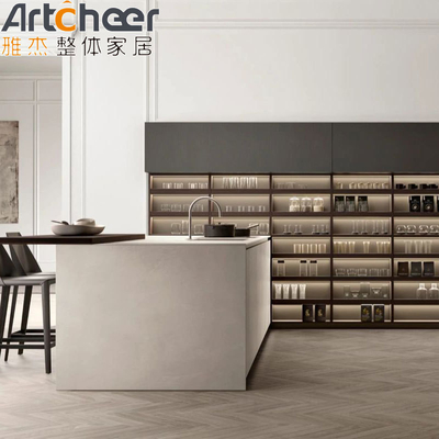 kaufen Hochglänzendes Lackholz Tür Küchenschrank U-Form Design mit langlebigen Sperrholz Karkasse Material on-line-Fertigung