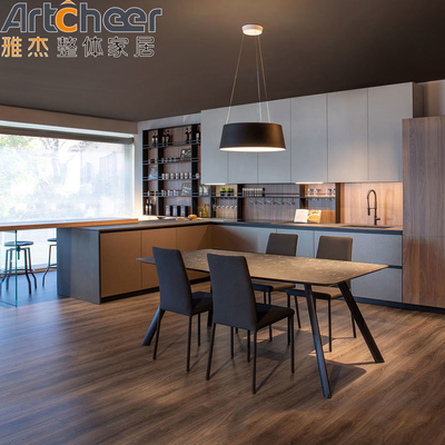 kaufen Modern Style Island u Küchenschränke E0-Grad Holz Veneer und hochglänzende lackierte Türplatten on-line-Fertigung