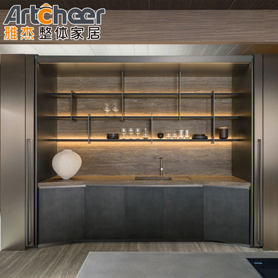kaufen Custom Islands und Countertop Holztüren Melamin Küchenschrank mit modernem Design on-line-Fertigung