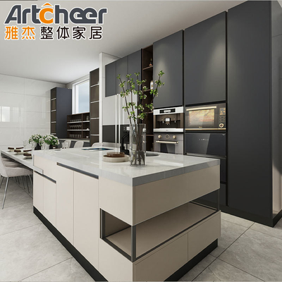 kaufen Australien Standard HPL/HPDL Küchenschränke Moderne Insel Modular schwarz Melamin Design on-line-Fertigung