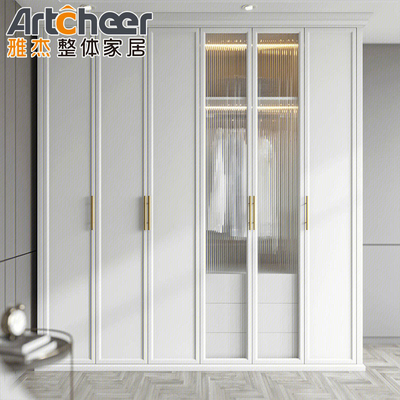 kaufen Schulmelamine Holz Walk-In Weiß Schiebetür Schrank mit offenem Design on-line-Fertigung