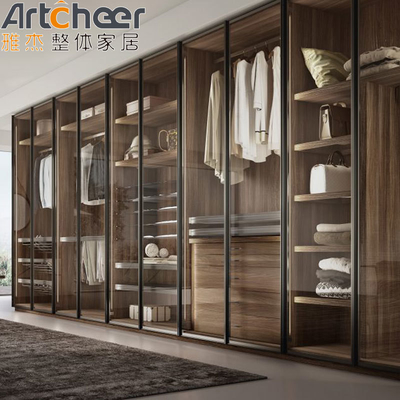 kaufen Schlafzimmer Design Schrank mit modernem Design und Aluminiumrahmen Glas Tür on-line-Fertigung