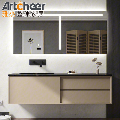 kaufen Rechteckiger moderner Badezimmer Schrank aus Holz Luxus-Vanity-Set mit Fußbodenwaschbecken on-line-Fertigung