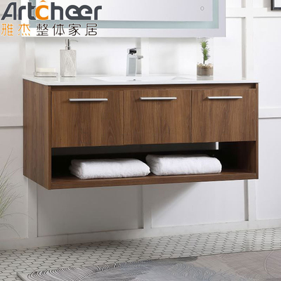 kaufen Moderner Quarz-Counter Top Vanity Combo Mitte des Jahrhunderts Bad Vanity Schränke für stilvolles Haus on-line-Fertigung