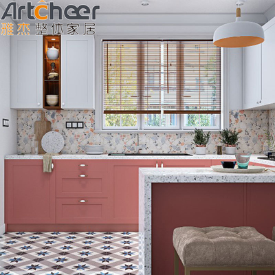High-End Knock-Down-Design rosa Küchenschränke ausgeschaltet Typ-Basis Schränke