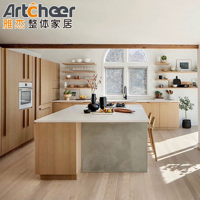 Hochglanz Küche Einheiten Schränke amerikanische Walnussholz Veneer Schrank