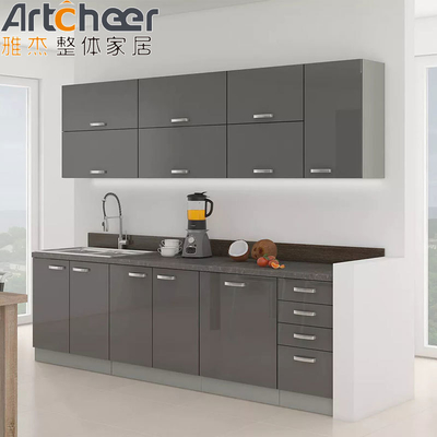 Küchenschrank im französischen Stil mit Radius-Beveled-Kante-Schreibtisch und Melaminkarton