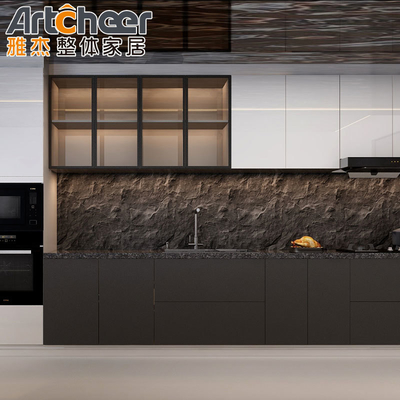 Modulare Küchenschränke im amerikanischen Stil mit Massivholz und Quarz