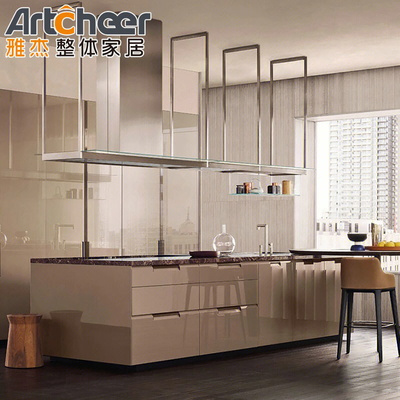 Modernes Design italienischer Küchenschränke mit Sperrholz-Türmaterial und Schubladen-Schiebezubehör