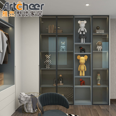 Holzkleidung Scharnier Schrank mit LED Schrank Modernes Schlafzimmer