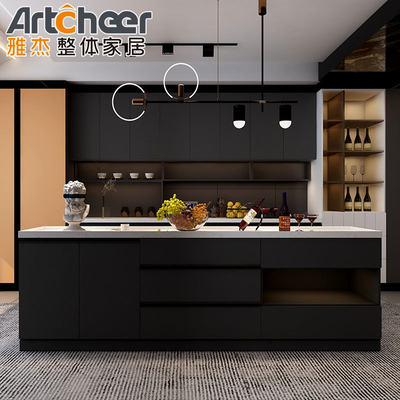 Moderner Acryl-Küchenschrank mit Inselschrank für Südafrika Villa Open Style