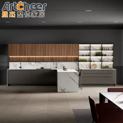 Moderne Küchenmöbel Grauer Melamin L-förmiger Schrank mit Speisekammer