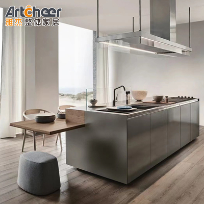 Grundschränke Luxus italienischer Design Moderne Küchenschranke Set Stein Top Holzrahmen