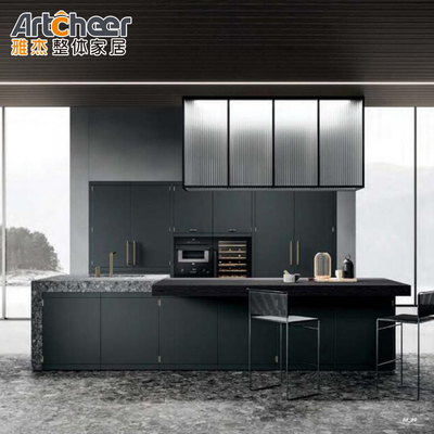 Massivholzküchenschrank in maßgeschneiderter Größe mit Abfallbehälter und modularem Design
